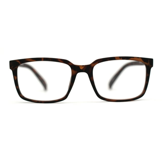 Stylish Matte Finish Rectangle Plastic Reading Glasses Matte Tortoise +1.00