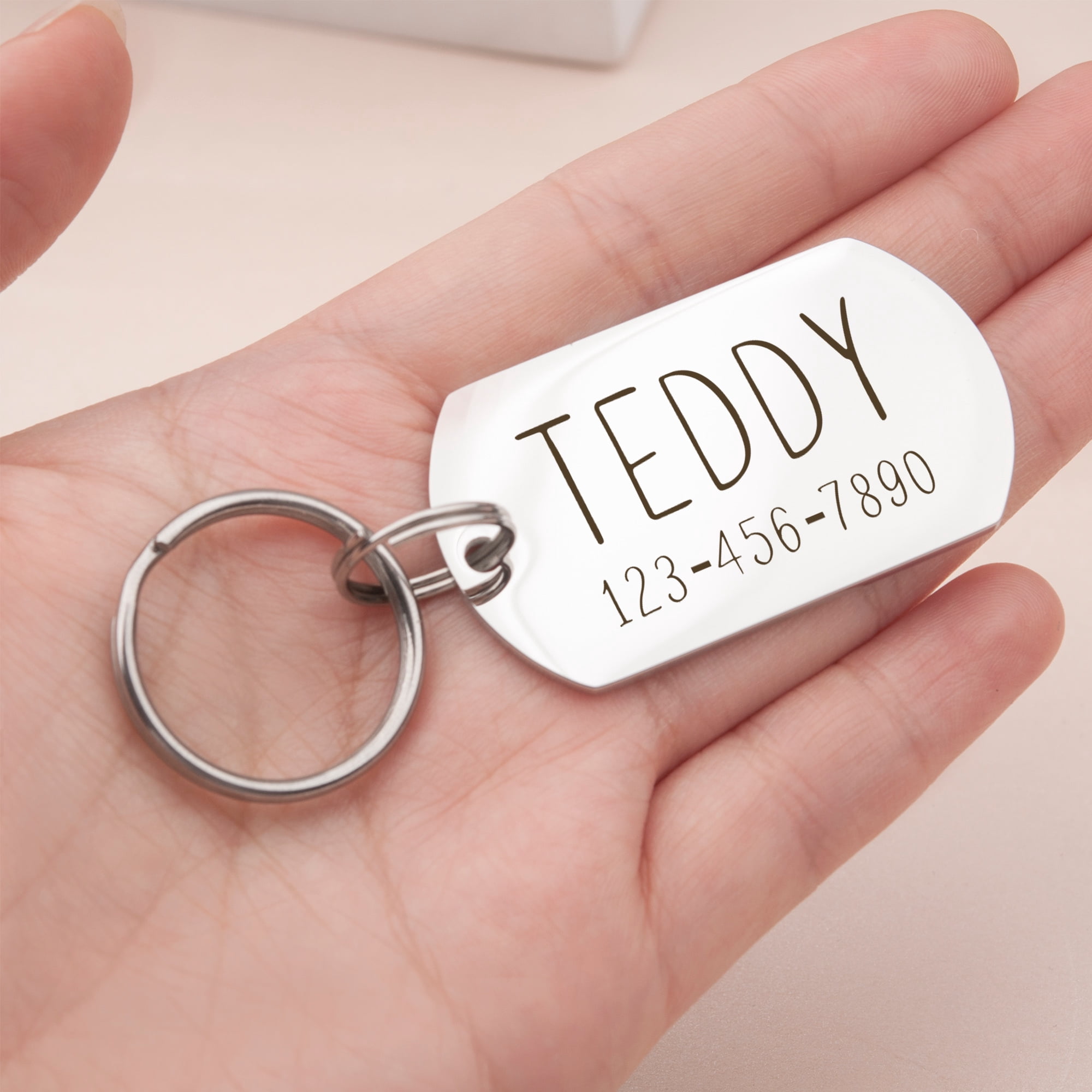 Engravable Pet Id Tag - Dog Tag with Phone Number Tag Shape - Pet Name Tag Emergency Tags for Pet Collar [Gold, L, Front & Back Engraving]