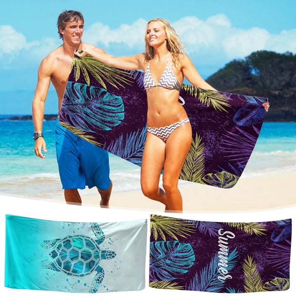 Microfiber Beach Towel Super Lightweight Colorful Pattern Bath Towel, Sandproof Beach Blanket Multi-Purpose Towel for Travel Swimming Pool, 30inch x 60inch