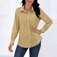 thumbnail image 4 of Casual Long Sleeve Linen Blouse for Women - Soft T-Shirt Style Top with Relaxed Fit, 4 of 5