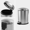 thumbnail image 4 of Innovaze 1.3 Gallon/5L Trash Can, Stainless Steel Bathroom Step-on Wastebasket with Lid, Silver, 4 of 13