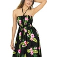 thumbnail image 4 of LA LEELA Women's Casual Slit Maxi Strapless Dresses Summer Tube Dress One Size Black, Floral, 4 of 5