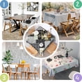 thumbnail image 4 of Pioneer Flower Floral Print Pattern Square Tablecloth,Waterproof Square Table Cover,Wipeable Spillproof Washable Table Cover for Home Kitchen Party Decor 60"x60"(152x152cm), 4 of 6
