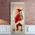 thumbnail image 5 of Santa Door CoverStickers, Modern Art 3D Christmas Door Mural Sticker, Peel and Stick Vinyl Refrigerator Cover/Wrap Sticker, Removable Wallpaper,SP-F110,L(45x200cmx2Pcs), 5 of 15