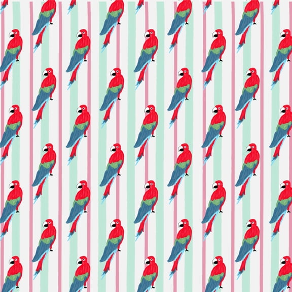 Parrots and Stripes Pattern Premium Roll Gift Wrap Wrapping Paper