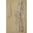 thumbnail image 2 of Joseph Werner the Younger 17x24 Black Ornate Framed Double Matted Museum Art Print Titled: Study of a Cypress and Two Overgrown Trees, 2 of 5