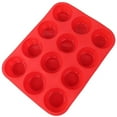 thumbnail image 4 of Molde para muffins herramienta para hornear sin BPA de silicona con 12 agujeros color rojo, 4 of 5