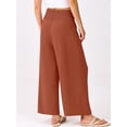 thumbnail image 4 of ZANKLEY Womens High Waist Smocked Wide Leg Flowy Pocketed Summer Lounge Beach Casual Pants, 4 of 10