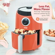 Rise By Dash Compact Air Fryer Oven with Temp Control Non-Stick Basket, Recipes + Auto Shut Off, 2 Quart - Orange