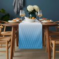 thumbnail image 2 of Blue Ombre Table Runner - 90 Inch Long, Kitchen Dining Table Runner Dresser Scarves, Modern Geometric Abstract Rhombus Striped Farmhouse Decor for Coffee Tables Wedding Party Banquet, 2 of 8