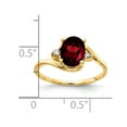 thumbnail image 3 of Solid 14k Yellow Gold 8x6mm Oval Garnet January Red Gemstone Diamond Engagement Ring Size 6 (.034 cttw.), 3 of 6