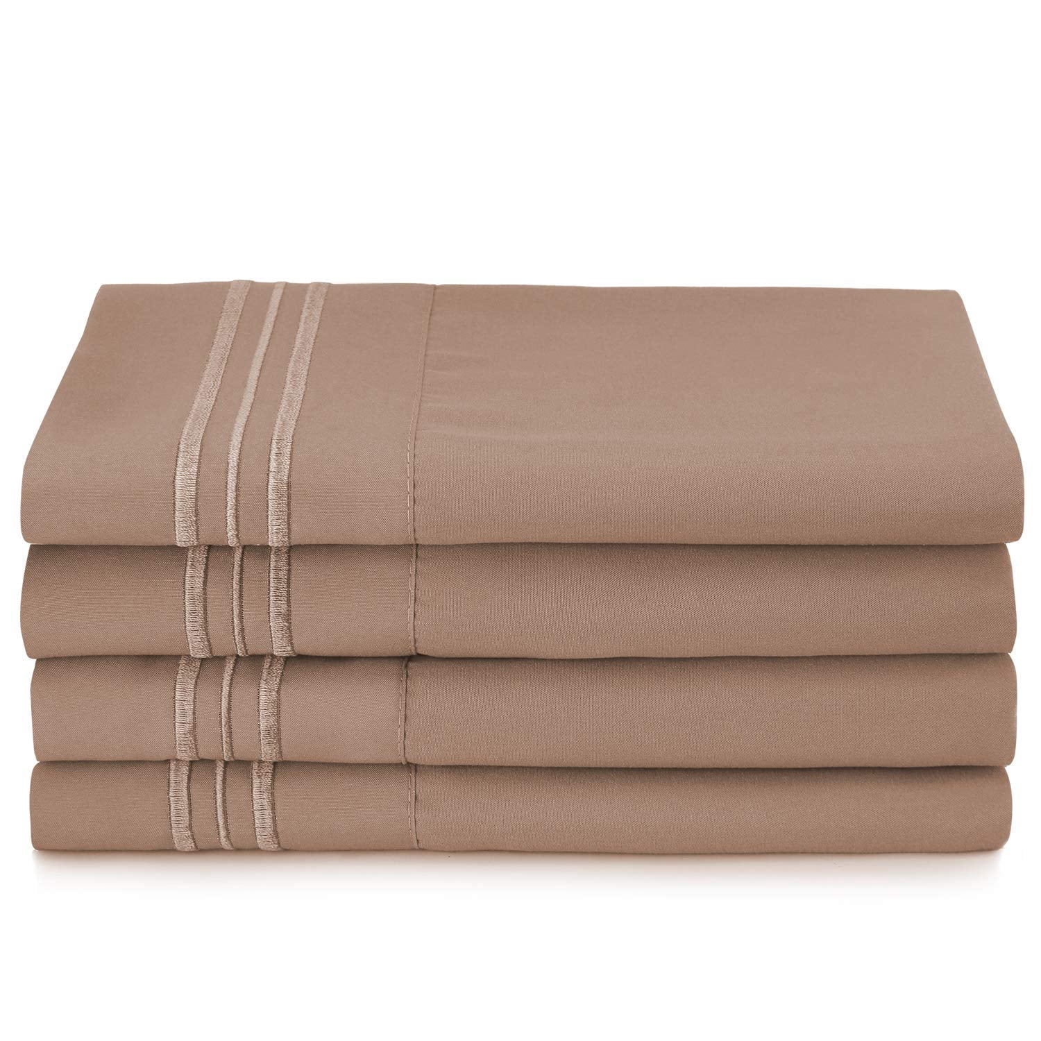Clara Clark Bed Sheet Set with Extra Pillowcases 1800 Collection, 100% Soft Microfiber, Flat Sheet 102" x 108", Fitted Sheet 72" x 84", Pillowcases 20" x 40"