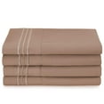 thumbnail image 3 of Clara Clark 5 Piece 1800 Microfiber Collection Bed Sheet Set, Deep Pockets Fitted Sheet, Twin XL, Taupe Sand, 3 of 4