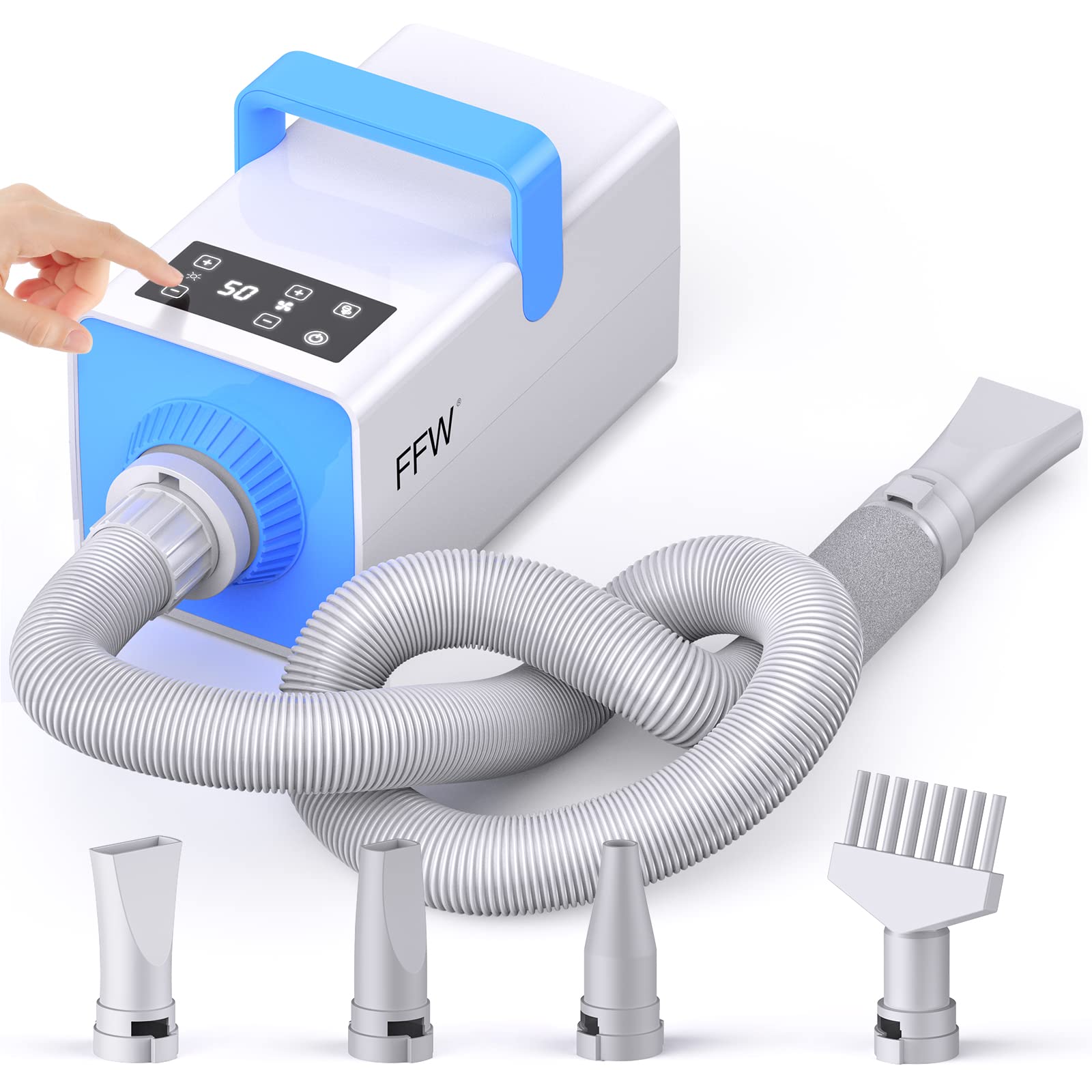 FFW Dog Dryer, 4.3HP/3200W Pet Grooming Dryer with LED Screen, High