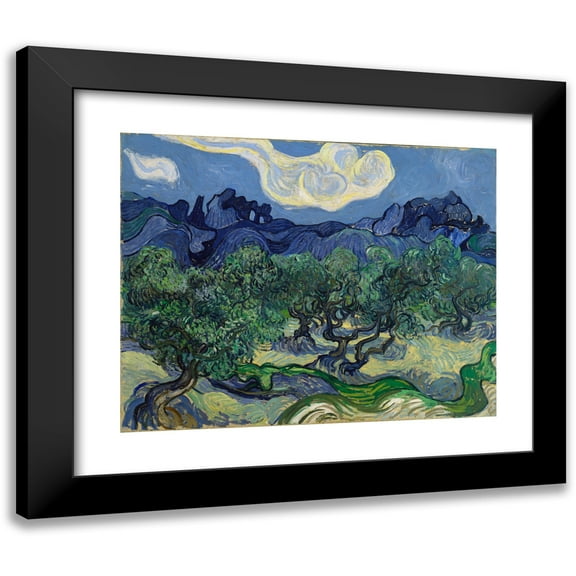 Vincent van Gogh 14x12 Black Modern Framed Museum Art Print Titled - The Olive Trees (1889)