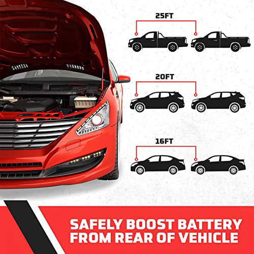 Energizer Jumper Cables for Car Battery with Built-in LED Lights, Heavy Duty Automotive Booster Cables for Jump Starting Dead or Weak Batteries - Carrying Bag Included (16-Feet (4-Gauge)