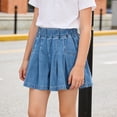 thumbnail image 6 of Taqqpue Girl's Denim Ruffle Skirts Mini Flared Pleated Toddler Jean Skorts with Shorts Underneath 2-12 Years, 6 of 6