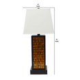 thumbnail image 5 of Benjara BM217239 Rectangular Metal Frame Table Lamp with Brick Pattern, White & Orange - 31 x 8 x 7.5 in., 5 of 5
