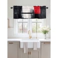 thumbnail image 2 of Valances for Windows Black Red Abstract Rod Pocket Cafe Window Treatments Valance Curtains for Kitchen Bathroom Laundry Basement Windows 54"x18", 2 of 9