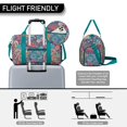 thumbnail image 3 of Boho Womens Gym Tote Duffle Bag with Wet Pocket & Shoe Compartment, Floral Checkered Travel Duffel Bag Overnight Weekender Hospital Tote Girls Workout Carry on Bag with Luggage Sleeve, 3 of 6
