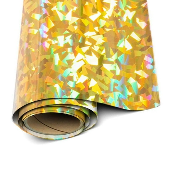 Siser Holograhic Vinyl -Gold Crystal HTV - 20"x 1 yard (36" total) Iron On Vinyl Heat Transfer Vinyl