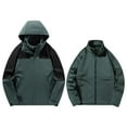 thumbnail image 2 of Mens Raincoats Plus Size Mens Jackets Men's Outdoor Solid Color Windproof Removable Inner Liner Pocket Zipper Jacket, S-5XL, 2 of 8