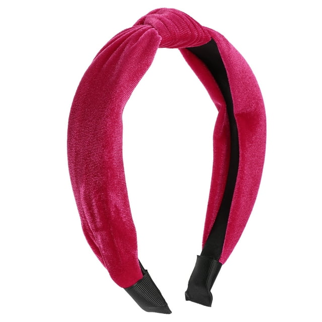 Terciopelo Anudadas Diademas, Pelo Diadema para Mujeres, Rosa Rojo, 1,2 Ancho