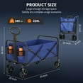 thumbnail image 2 of Gaderth 220 L Folding Wagon Cart, Heavy Duty Collapsible Utility Trolley With All Terrain Wheels, 172 kg Load Capacity, Telescopic Handle and Drink Holders for Camping Beach Garden Sports Shopping, 2 of 8