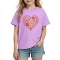 thumbnail image 2 of Blusas y camisas de manga corta con cuello redondo para niños y niñas, camisetas gráficas de manga corta, blusas con estampados bonitos para la temporada escolar., 2 of 9