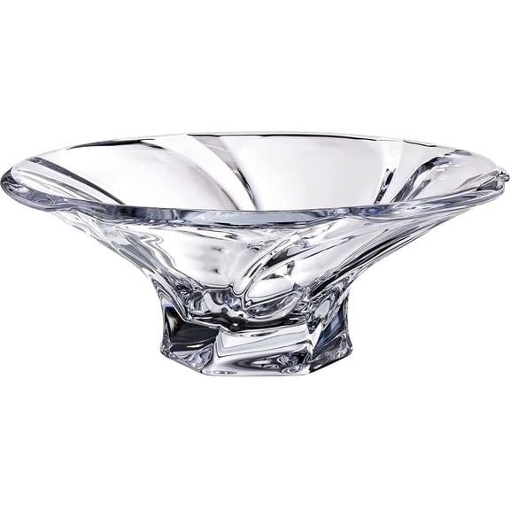Mozart Collection Modern Crystal Hand-Crafted Decorative Bowl - 12 Inch Bowl