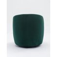 thumbnail image 6 of Hassch Modern Velvet Swivel Accent Chair, Upholstered Barrel Armchair with Black Powder-Coated Metal Ring Base, Ergonomic Comfy Lounge Chair (Emerald), 6 of 7
