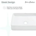 thumbnail image 4 of Concorde Rectangle Ceramic Vessel Sink, 4 of 13