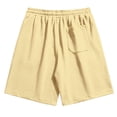 thumbnail image 4 of Men's Flex Cargo Shorts Elastic Waist Drawstring Short Outdoor Casual Workout Lightweight Big and Tall Cargo Short with Multi-Pocket Quick Dry Bermuda Short,Yellow 2XL, 4 of 4