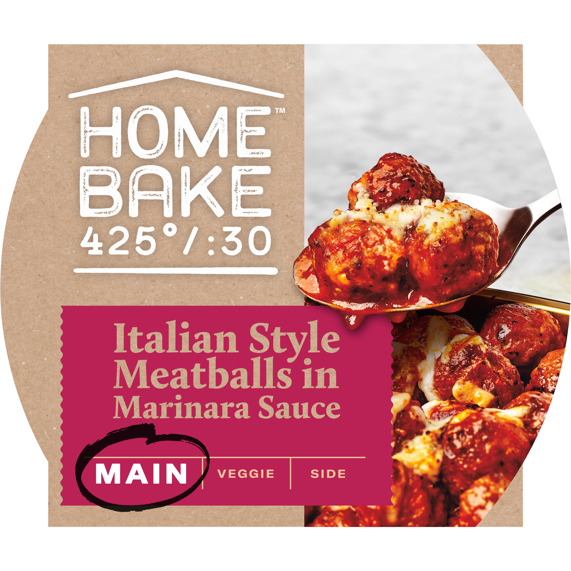Homebake 425°/30 Italian Style Meatballs in Marinara Sauce Main Dish