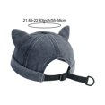 thumbnail image 2 of Hsqqdc 1pc Navy Blue Cotton Rolled Cuff Docker Cap Unisex Brimless Cat Ear Hat for Daily Casual Wear, 2 of 7