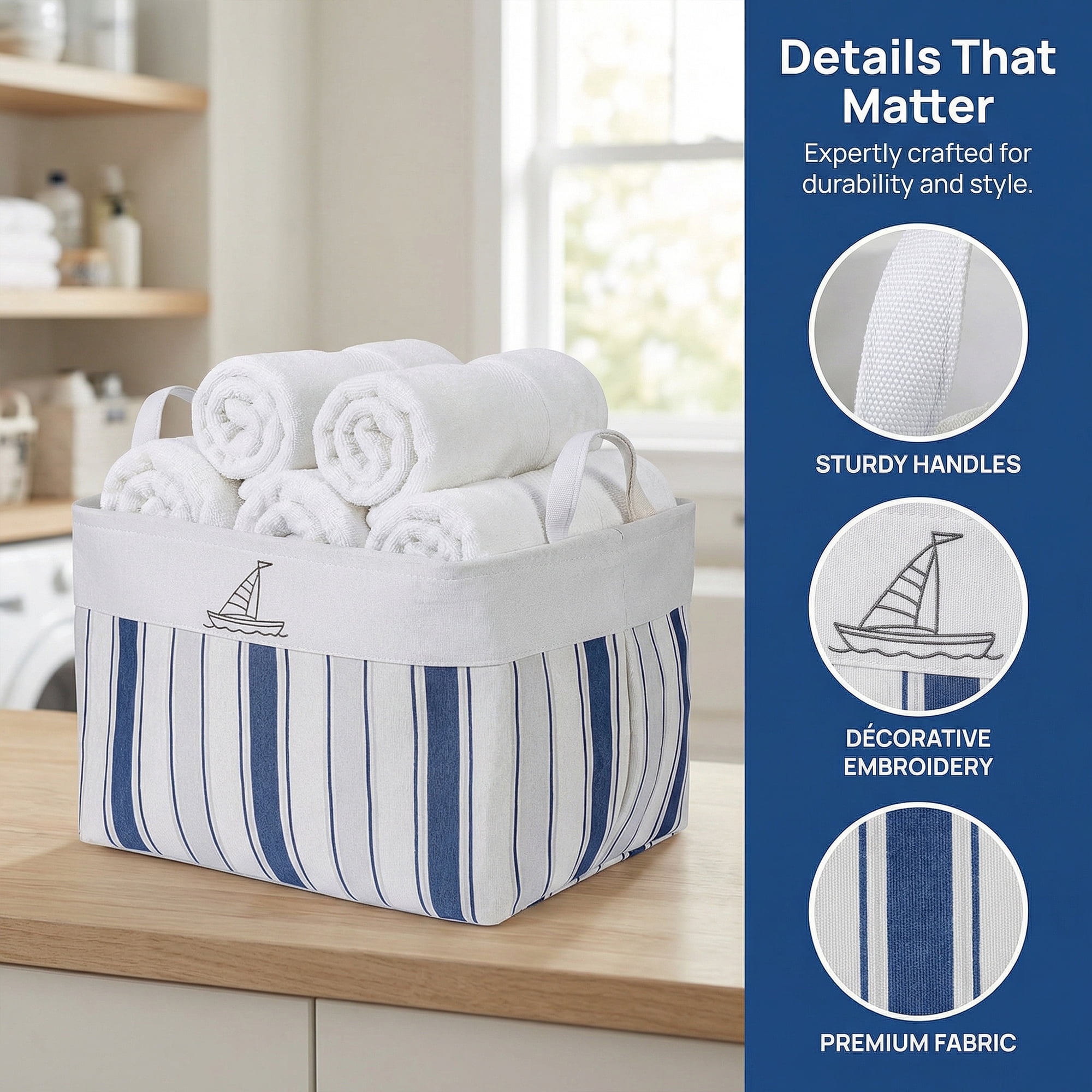 Unique Bargains 1pc Fabric Storage Bin Drawstring Storage Basket White 17.7*13.8*11.8in