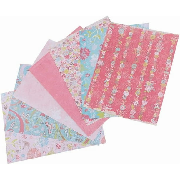 Bloc de papel para álbum de recortes de flores, 24 hojas, papel decorativo para manualidades florales