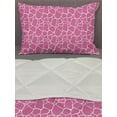 thumbnail image 3 of Hot Pink Comforter & Sham Bedding Set, Abstract Giraffe Skin Pattern Colorful Exotic Animal Camouflage Savannah Jungle, 3 pcs Duvet Set Microfiber Filling Quilt, 5 Sizes, White Pink, by Ambesonne, 3 of 4