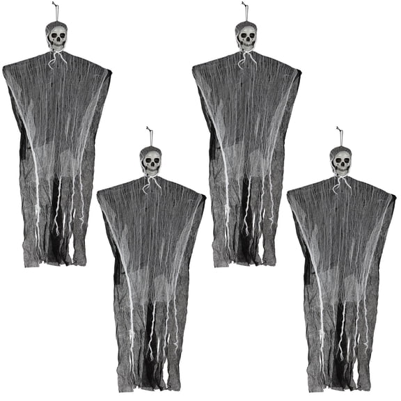 Spencer 4 Pack Halloween Hanging Ghost Decoration Scary Skeleton Haunted House Props for Front Yard Patio Lawn Garden Party Decor