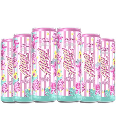 Alani Nu Cotton Candy Slush Energy Drink, 12 fl oz Cans, Pack of 6