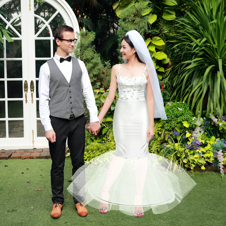 White Floor Length Fishtail Petticoat for Wedding Dress