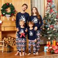 thumbnail image 2 of PatPat Christmas Deer and Letters Print Navy Family Matching Long-sleeve Pajamas Sets (Flame Resistant), 2 of 7