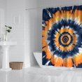 thumbnail image 2 of Orange and Blue Tie Dye Pattern Modern Waterproof Shower Curtain Set with 12 Hooks, Washable Decorative Bathroom Shower Curtain, 2 of 6