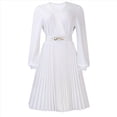 thumbnail image 2 of Vestido Midi para Mujer, Vestido de Iglesia, Moda, Cintura Alta, Vestido Informal de Negocios, Vestido de Cóctel con Cinturón L, 2 of 10