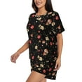 thumbnail image 2 of Naloa Red White Flowers Women's Short-Sleeved Pajama Set, Loungewear, Summer pajamas, Breathable Cozy - 3X-Large, 2 of 9