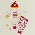 thumbnail image 2 of CAUYDY Baby Boy Shower Gifts Newborn Going Home Outfits Boys Preemie Boys Clothing Romper Pants Hat 3PCS Layette Set Infant Clothes 6-18Months (Sizes 0-3 Months,Beige), 2 of 7