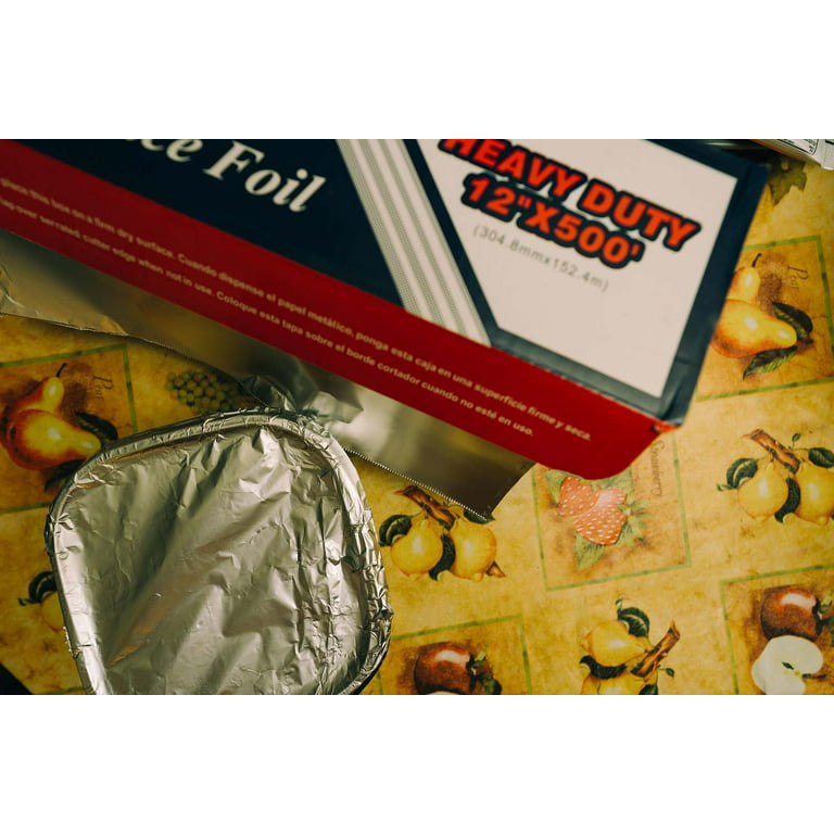 Heavy Duty Aluminum Foil, 12 Inches X 500 Feet, Commercial Industry Grade  80 Microns, Food Service, Wrap, Bulk Thick Super Durable Heaviest Strength