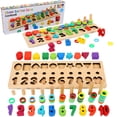 thumbnail image 1 of Juguete de madera para clasificar rompecabezas de números CozyBomb para niños de 1 año, 1 of 7
