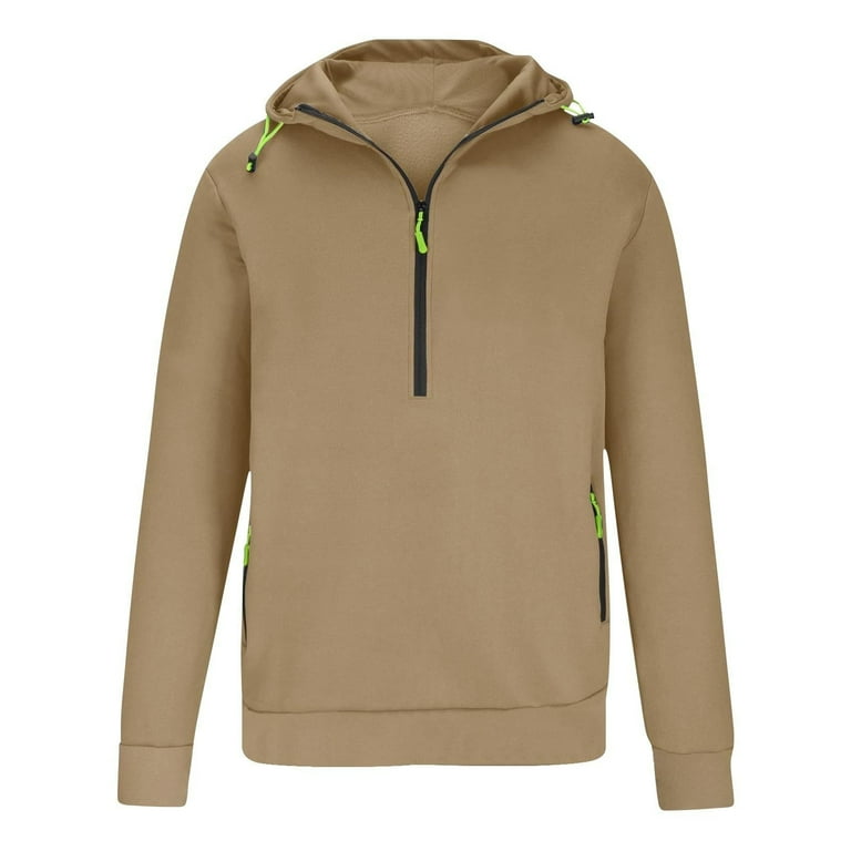 MELDVDIB Mens Half-Zip Hoodies with Drawstrings Side Pockets