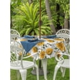 thumbnail image 3 of Outdoor Tablecloths with Umbrella Hole & Zipper, Sunflowers Round Tablecloths 60 Inch, Spring Botanical Yellow Flowers Branches Waterproof Table Cloth, Patio/Pool/Picnic Table Covers, 3 of 8